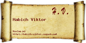 Habich Viktor névjegykártya